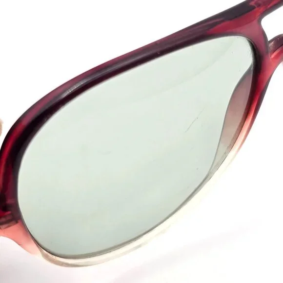 VTG Aviator Sunglasses Gradient Red Frame Oversized Brown Lens Luxury Style - Picture 4 of 15